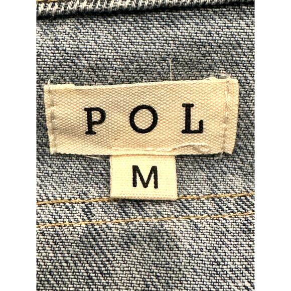 POL – Oversized Zipper-Detail Denim Jacket – Washed Blue – Size M - Picture 2 of 4